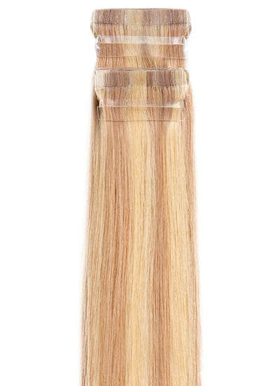 20 Zoll Remy Tape Haarverlängerungen Goldblond mit Hellblonden Highlights