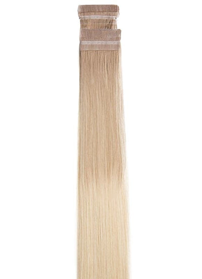 20 Zoll Remy Tape Haarverlängerungen Grau zu Aschblond & Hellblond Ombre