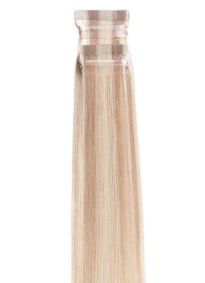 50 cm Remy Tape Extensions Mittel Aschblond zu Hellblond Balayage