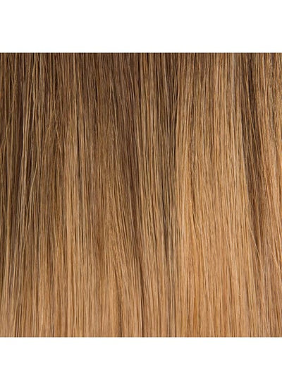 50 cm Remy Tape Extensions Schokobraun bis Honigblond & Aschblond Ombre