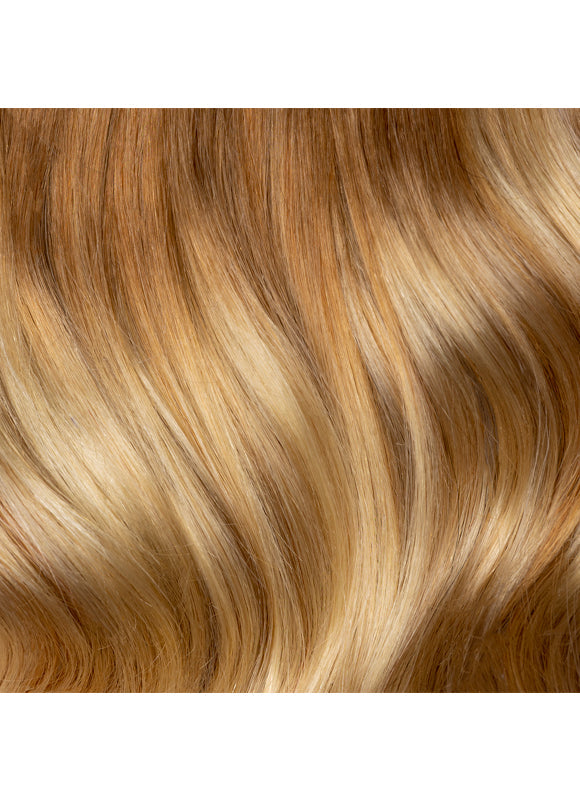 16 Zoll Halo-Haarverlängerungen Hellbraun & Blonde Balayage