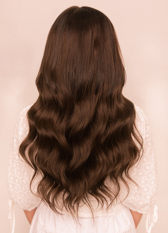 Clip-in One Piece Volumiser – Mokka Braun