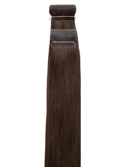 24 Zoll Tape Echthaar Extensions #2 Dunkelbraun