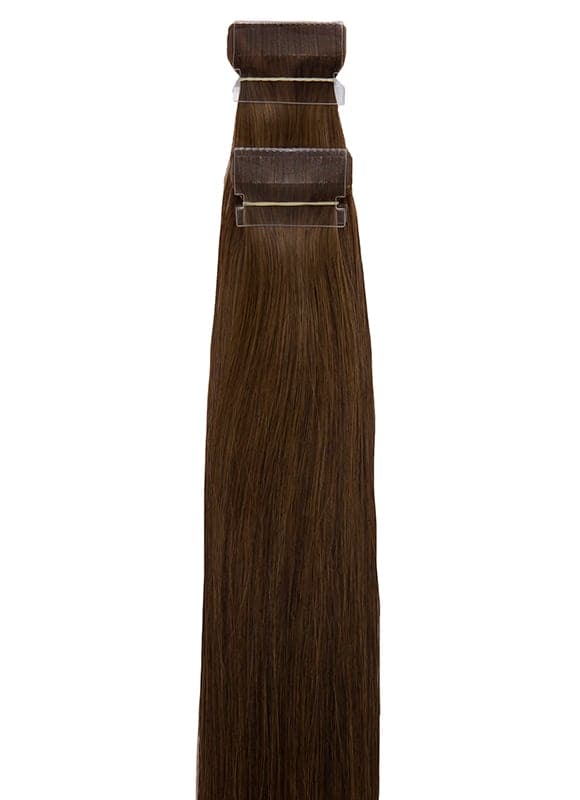20 inch Remy Tape Hair Extensions #4 Medium Brown