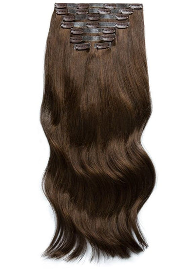 Extension per capelli clip-in senza cuciture da 18 pollici #2 Marrone Scuro