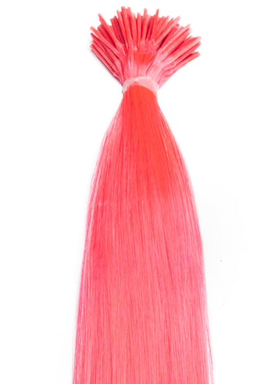 20-calowe przedłużenia włosów z mikro-koralikami / I-Tip #Hot Pink