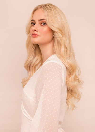 18 inch naadloze clip-in haarextensies #60 lichtblond