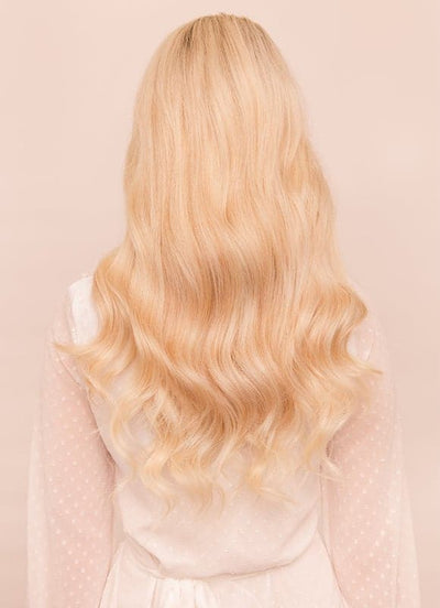 18 inch naadloze clip-in haarextensies #60 lichtblond